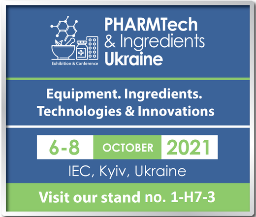 Visit our stand no. 1-H7-3 at Pharmtech & Ingredients Ukraine 2021!